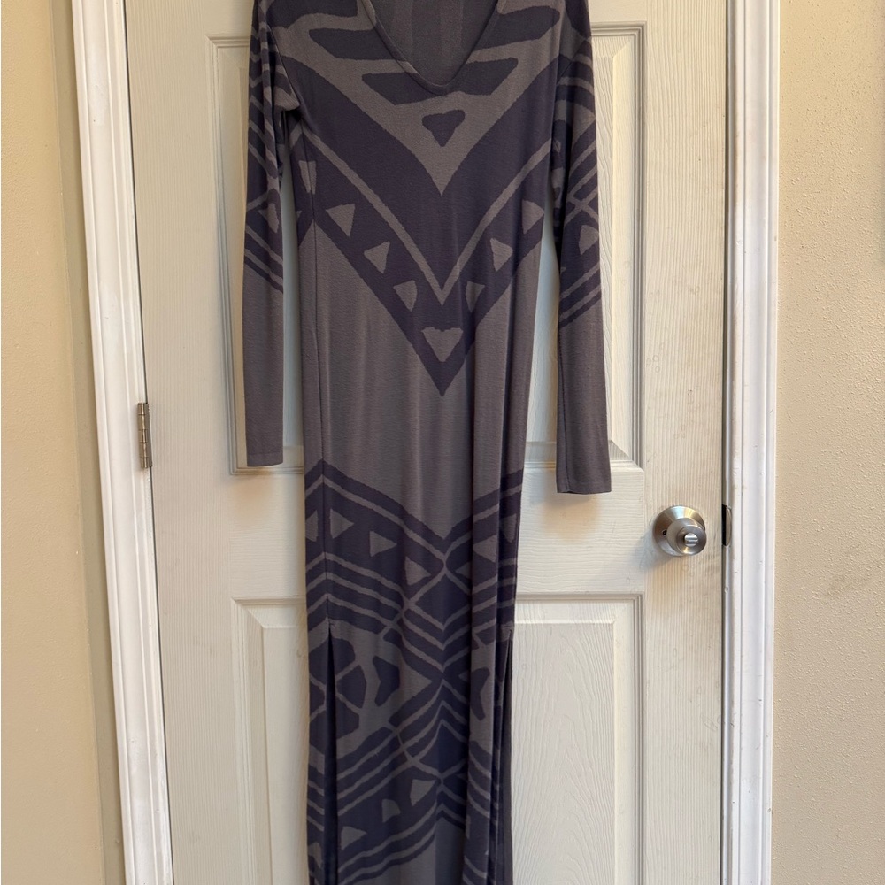 Free People Gray Patterned Maxi Dress - Picture 2 of 8